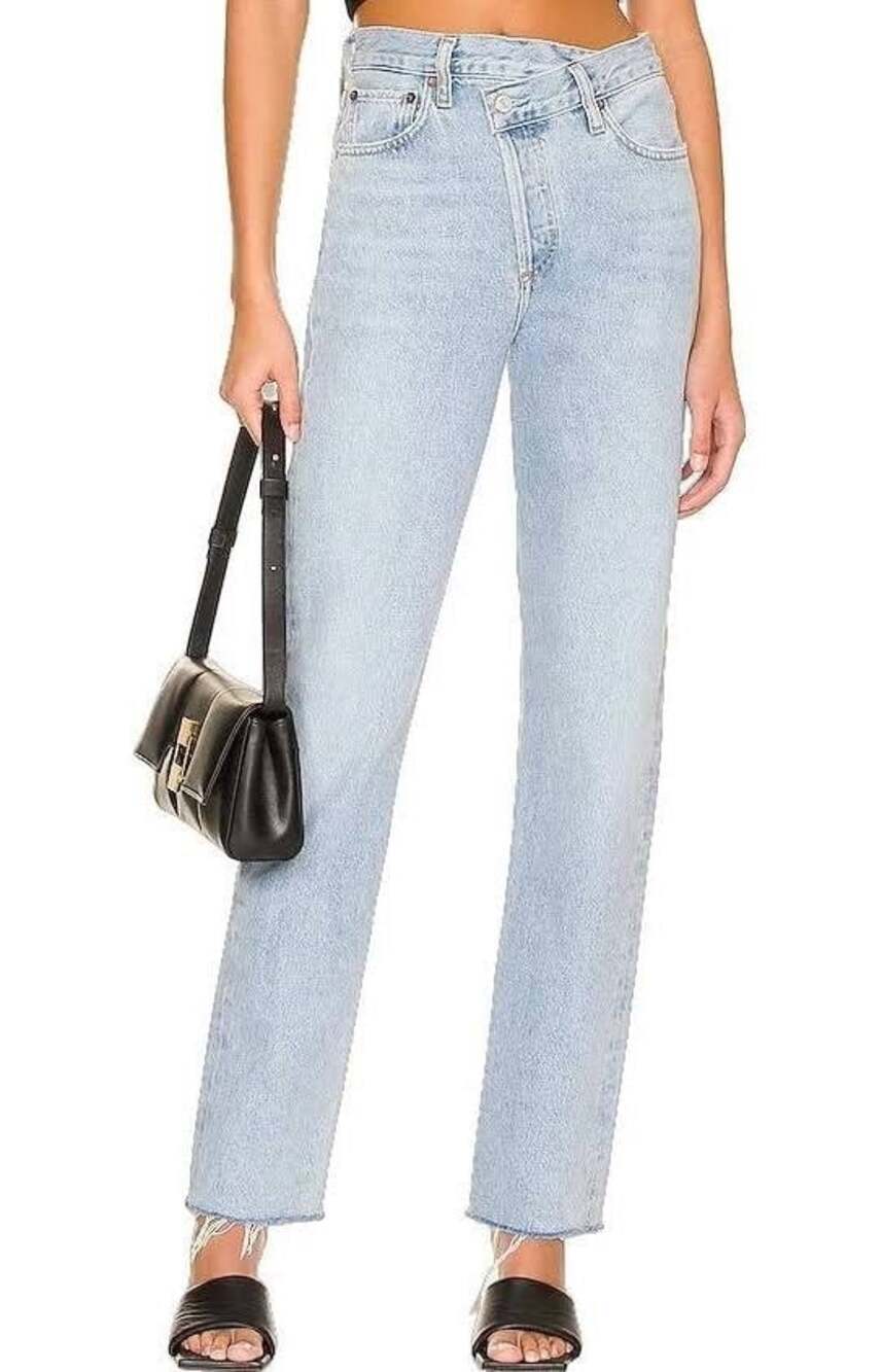 AGOLDE Criss Size 24 Blue Straight Leg Jeans Lightwash Organic Cotton Modern
